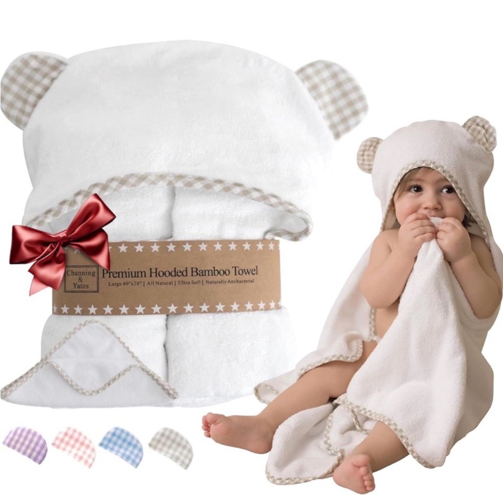 ~NWT White Hooded Baby Towel with Bear Ears~